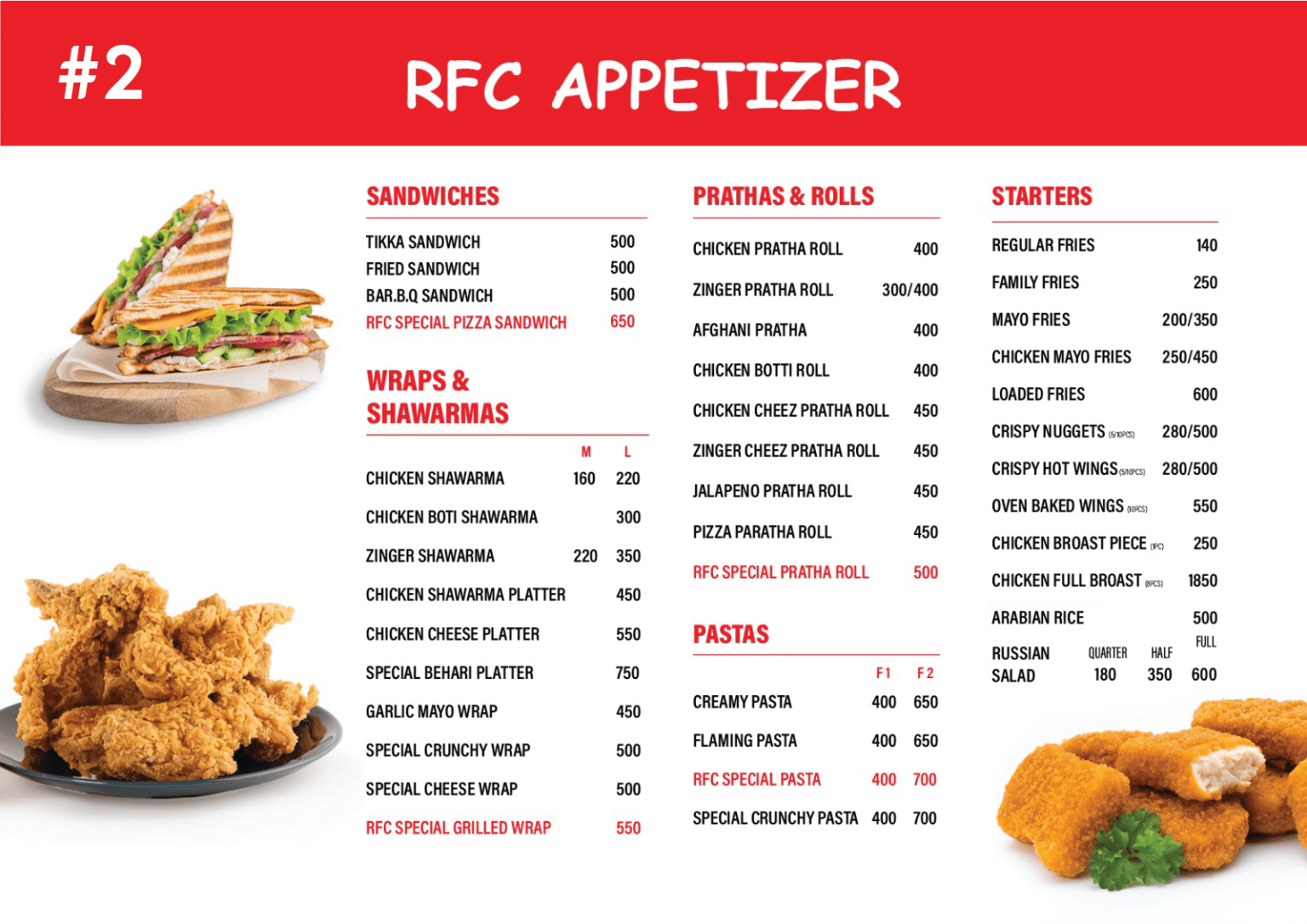 Our Menu - RFC Jhang